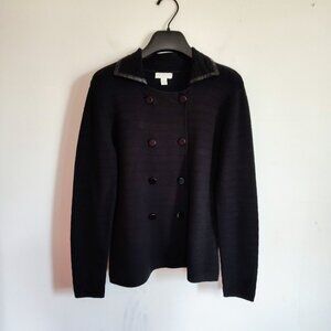 Ladies SZ PP Charter Club Petite Black Cardigan Sweater